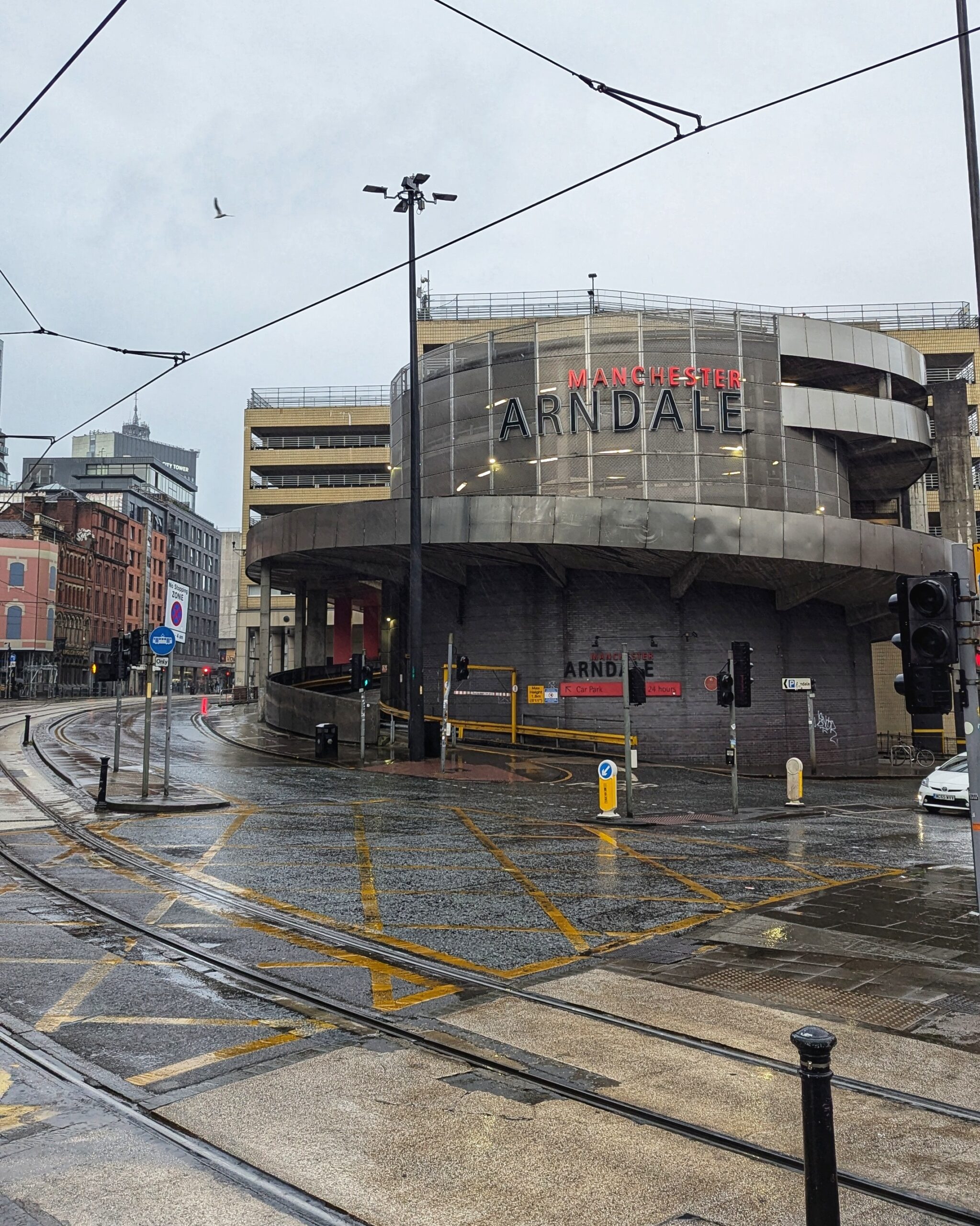 Shudehill in the rain this morning. Credit: The Manc Group