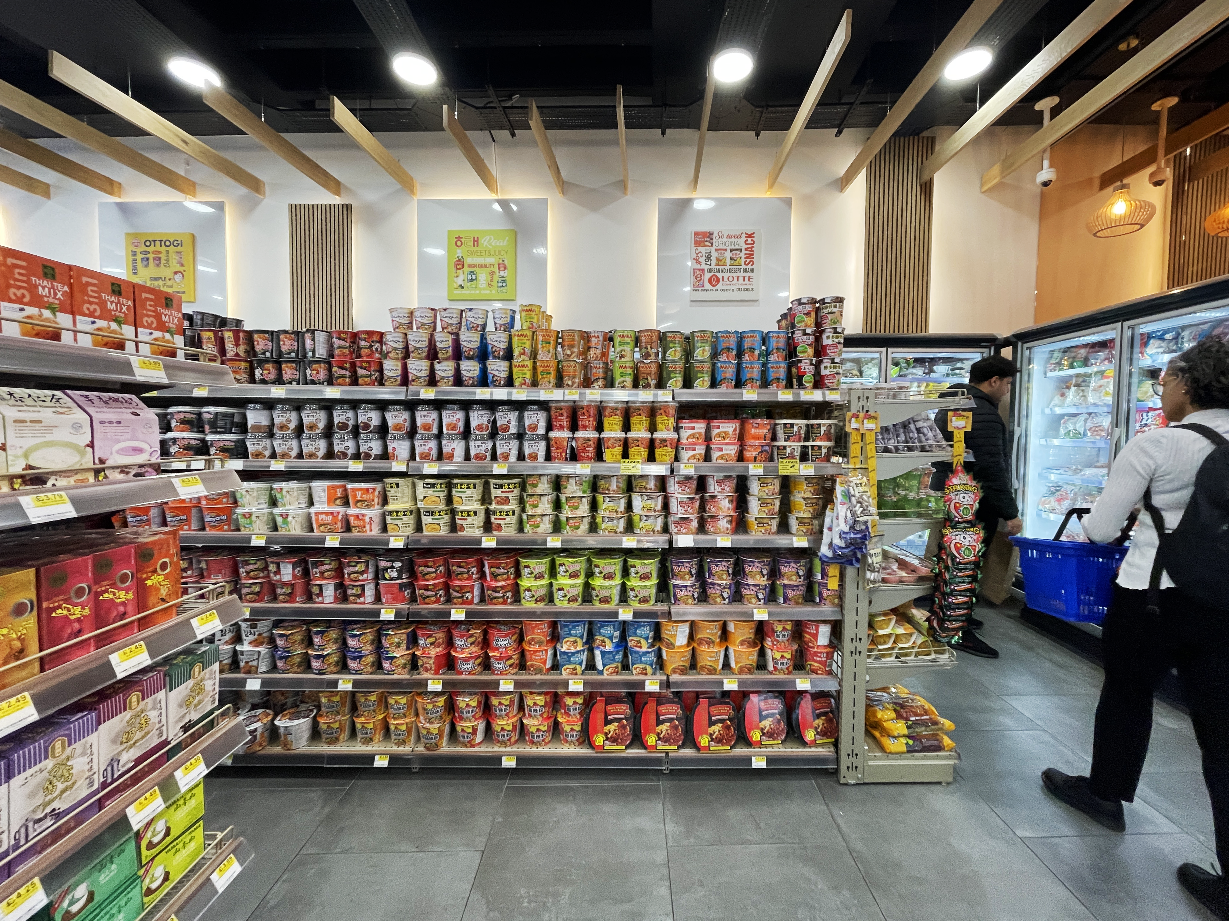Inside an existing Oseyo supermarket before it opens in Manchester Arndale