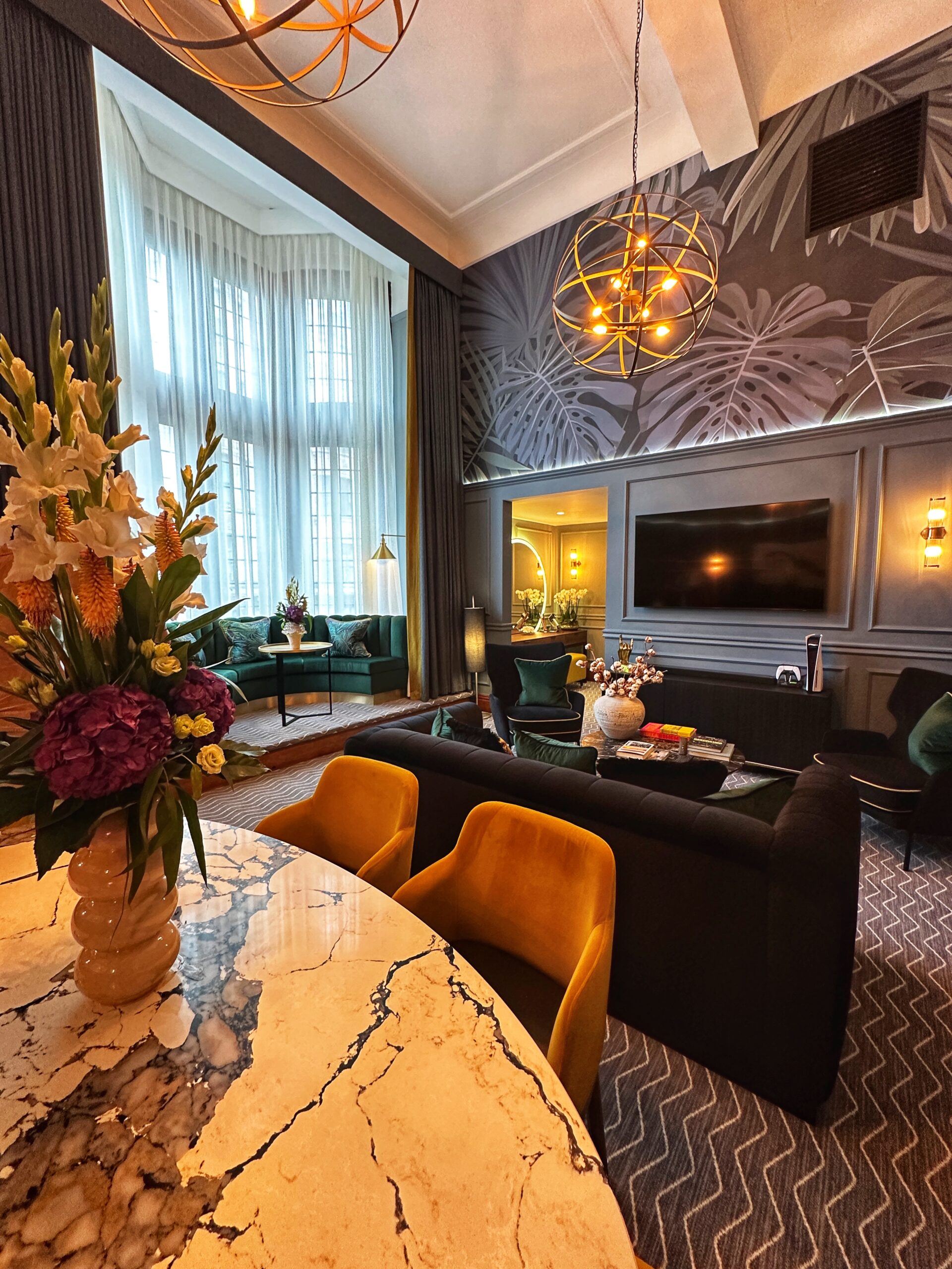 The living and dining space in Kimpton Clocktower's Suite No.51. Credit: The Manc Group