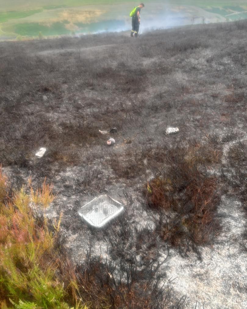 Woodhead in the Peak District was left in this state after a fire caused by a disposable barbecue. Credit: Facebook, Chapel on Call Fire Station