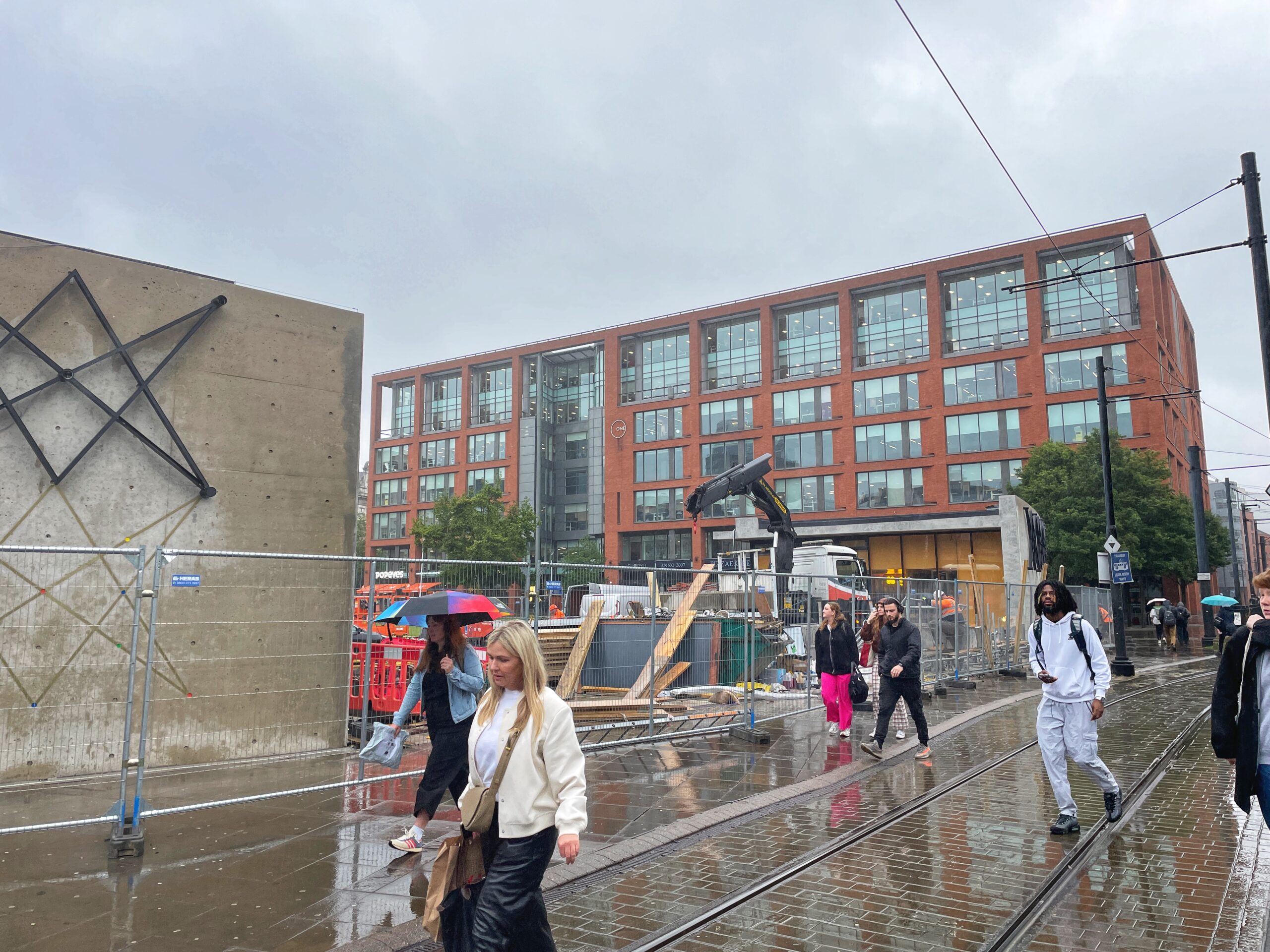 The canopy of the Piccadilly Wall in Manchester has finally been demolished