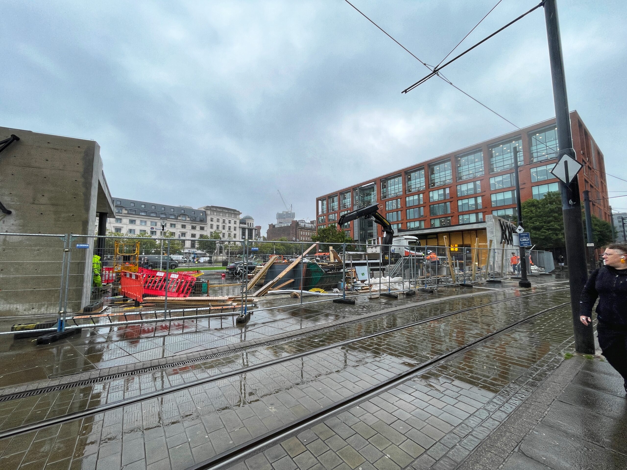 The canopy of the Piccadilly Wall in Manchester has finally been demolished