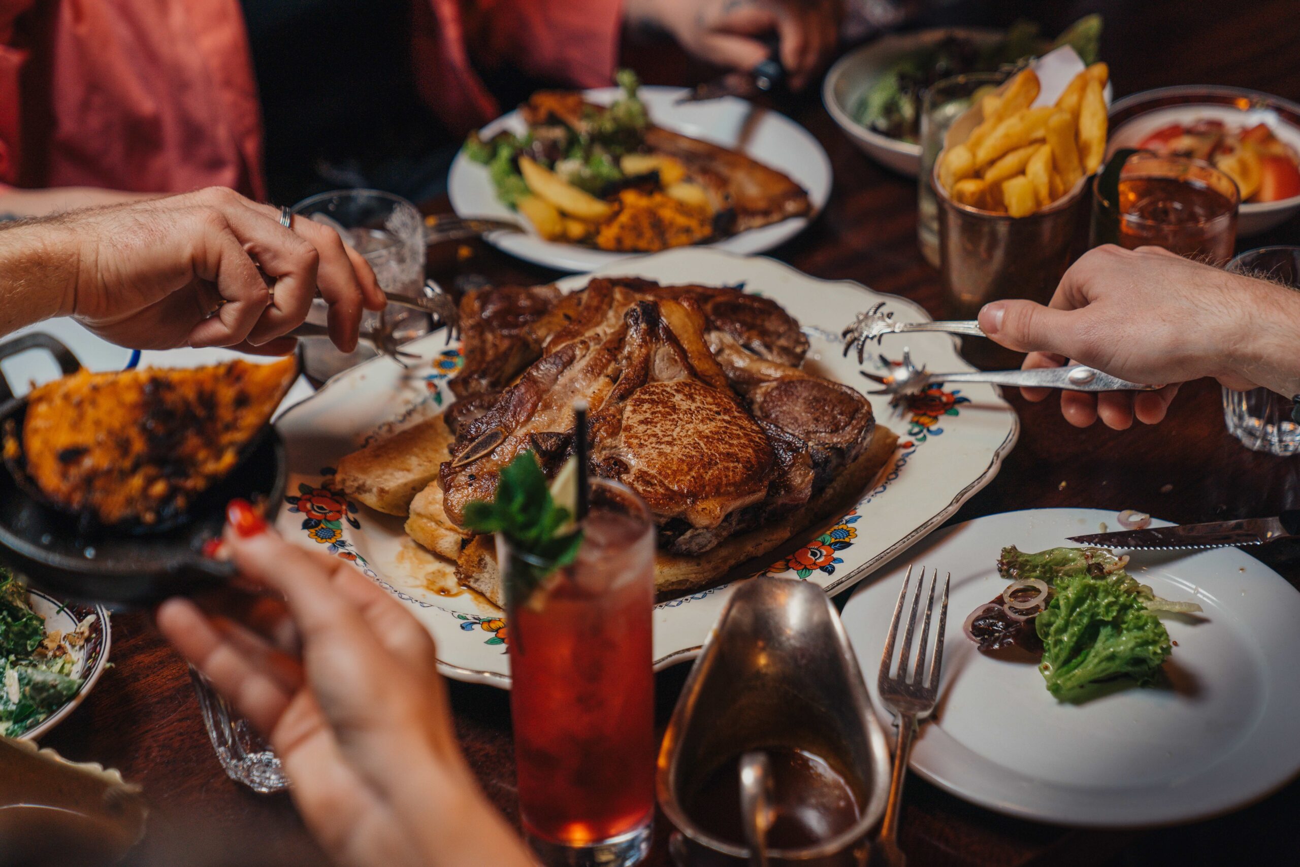 The huge platters of chops on offer at Blacklock. Credit: Supplied