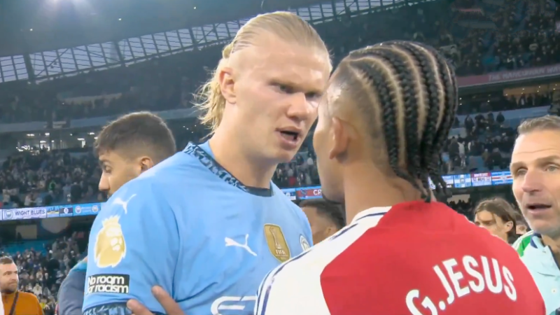 Gabriel Jesus confronts Erling Haaland after argument with Mikel Arteta