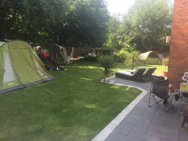 People in Prestwich are renting out gardens for Oasis camping. Credit: Airbnb