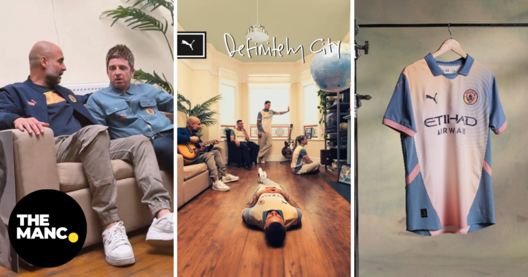 Man City recreate Definitely Maybe cover for Oasis fourth kit launch