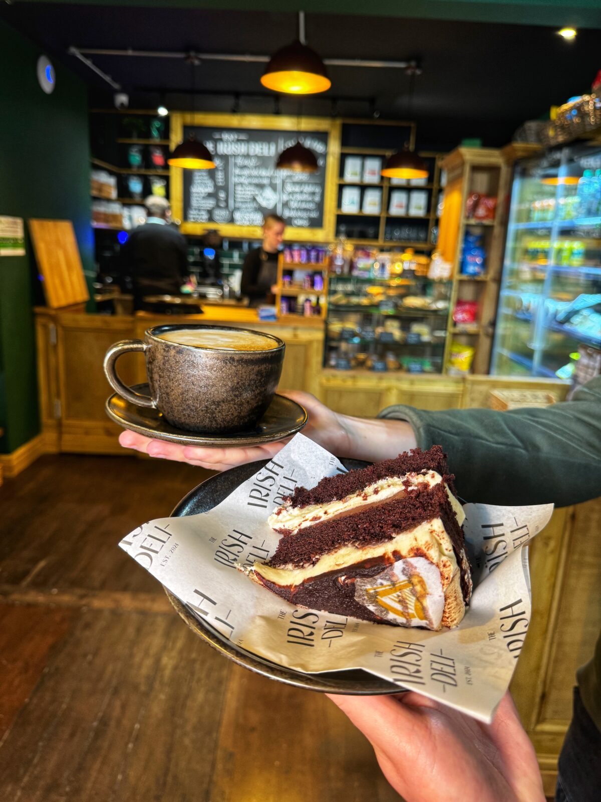 guinness cake and coffee