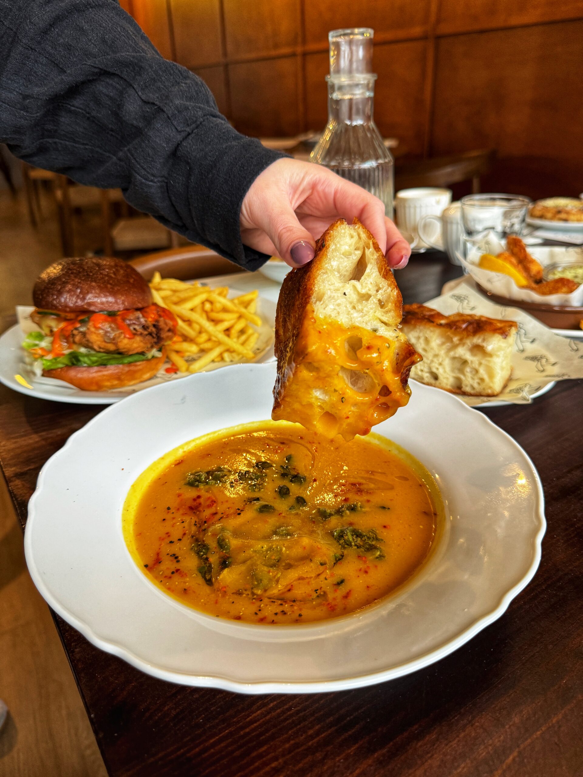 Soup and focaccia at Cafe Continental. Credit: The Manc Group