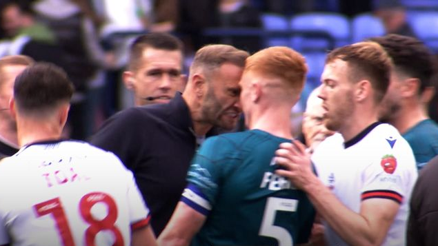 Ian Evatt charged with misconduct after red card for squaring up to Shrewsbury player