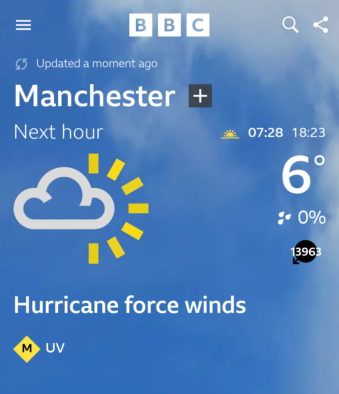 BBC Statement After UK Forecast Shows hurricane Force Winds 