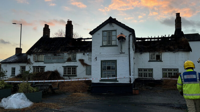 The Smoker pub in East Cheshire was hit by a devastating fire last week. Credit: Supplied, Robinsons.