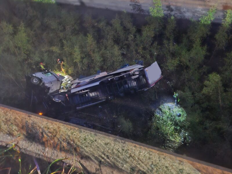 Shocking new photo of scene after lorry plummets off M6 Thelwall Viaduct