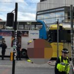 Tram and bus crash in Manchester city centre collision