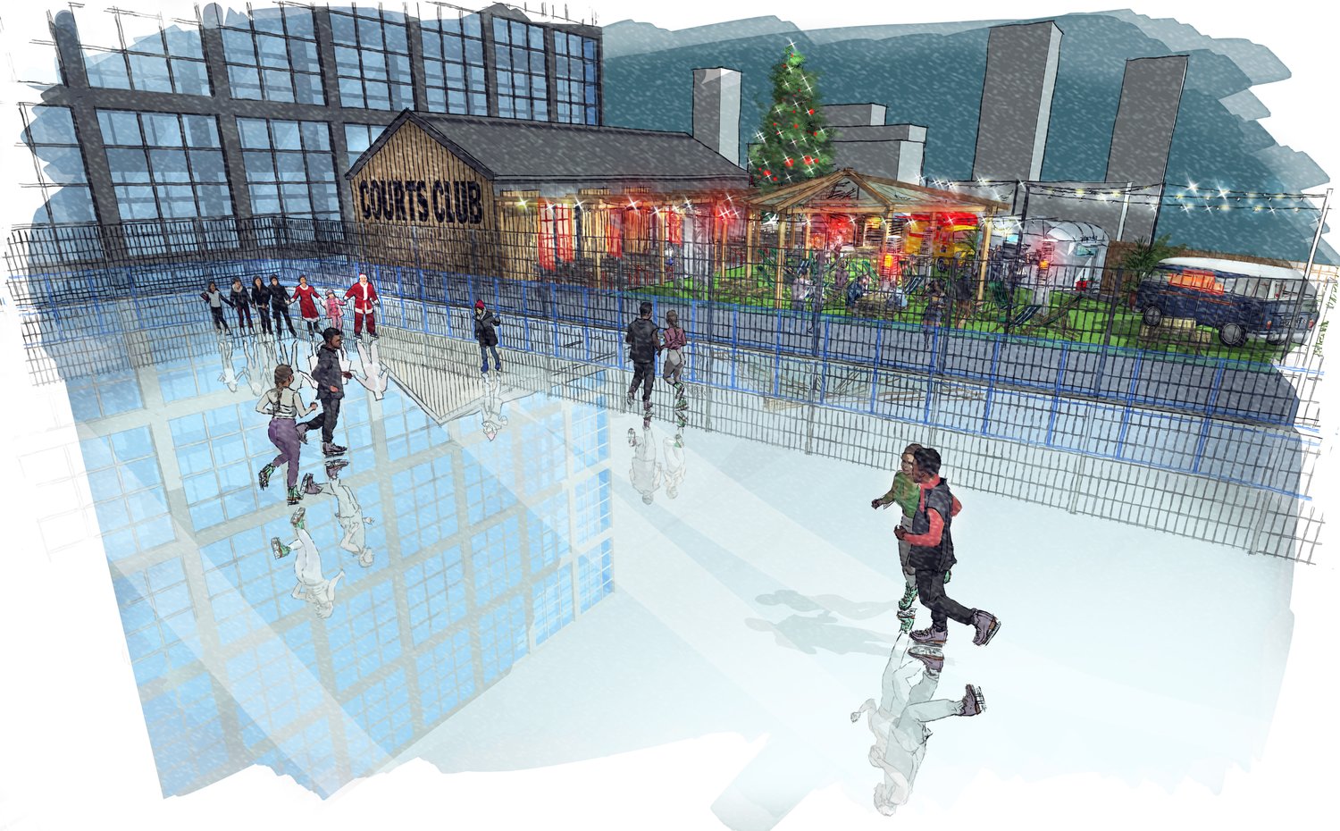 Courts Club will be home to an independent ice rink in Manchester. Credit: Supplied