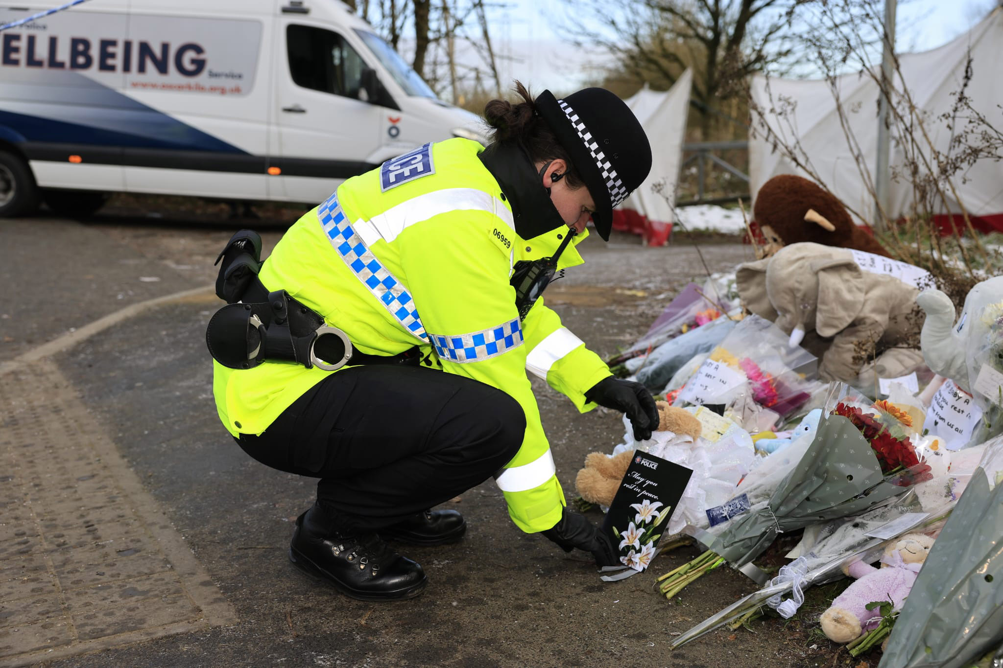 Floral tributes laid for Baby A after remains found in Salford