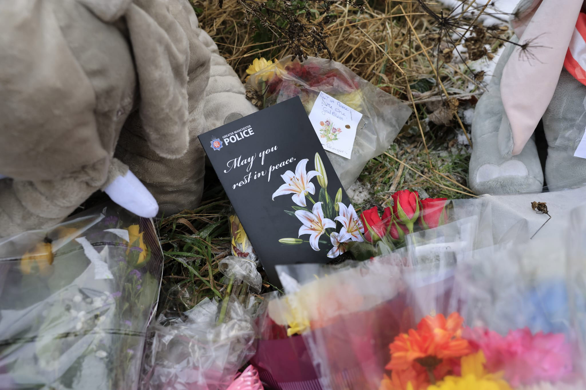 Floral tributes laid for Baby A after remains found in Salford