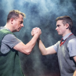 Sean Jones and Joe Slight in Blood Brothers in Manchester. Credit: Jack Merriman