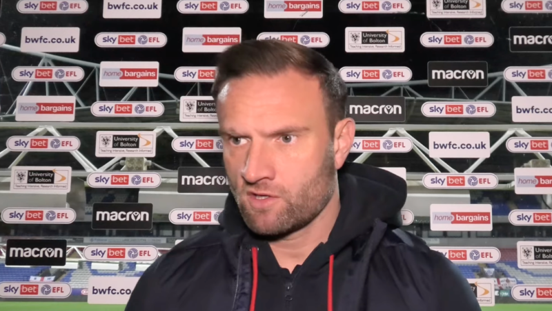 Ian Evatt responds to negative chants from Bolton fans after Stockport 5-0