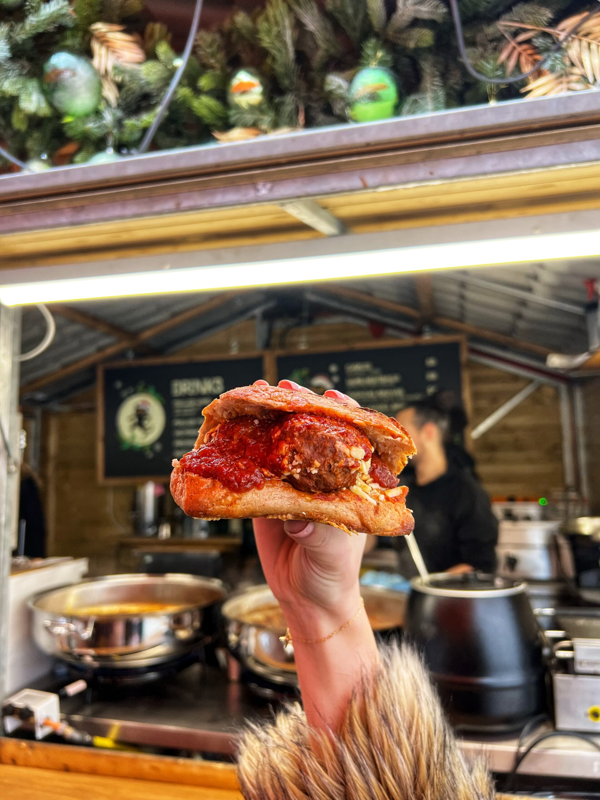 Meatball sandwich at El Gato Negro