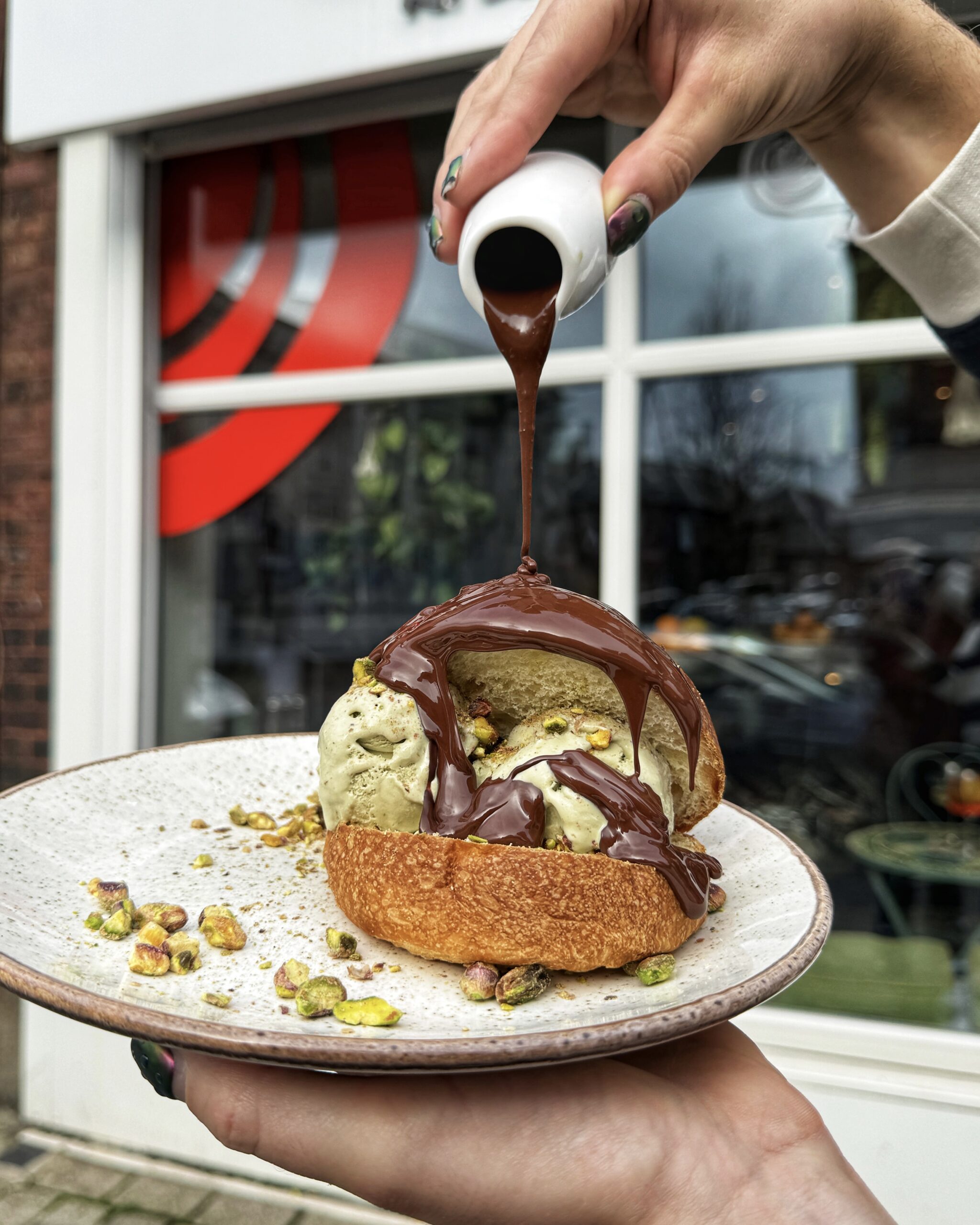 Pistachio gelato in a Sicilian brioche bun. Credit: The Manc Group