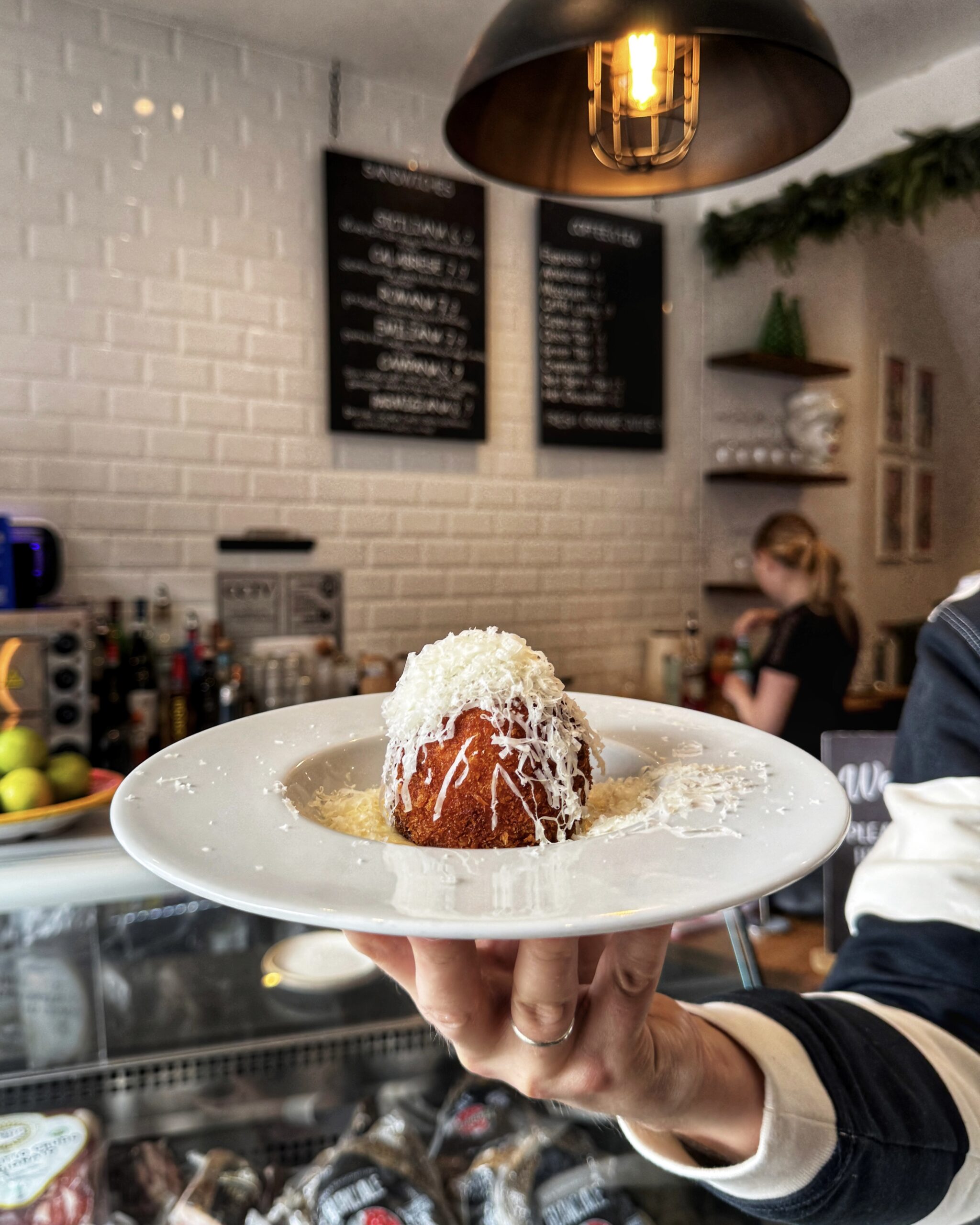 An arancini that looks exactly like Donald Trump. Credit: The Manc Group