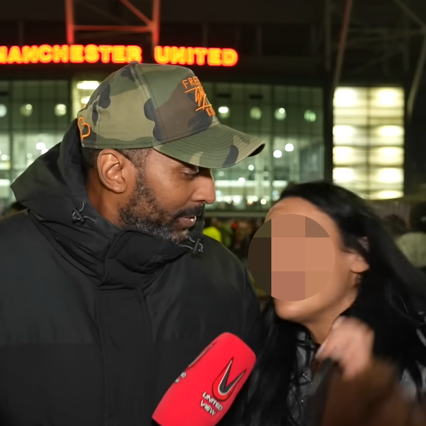 racist woman on man united fan cam