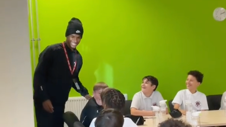 Marcus Rashford pays surprise visit to Didsbury school kids