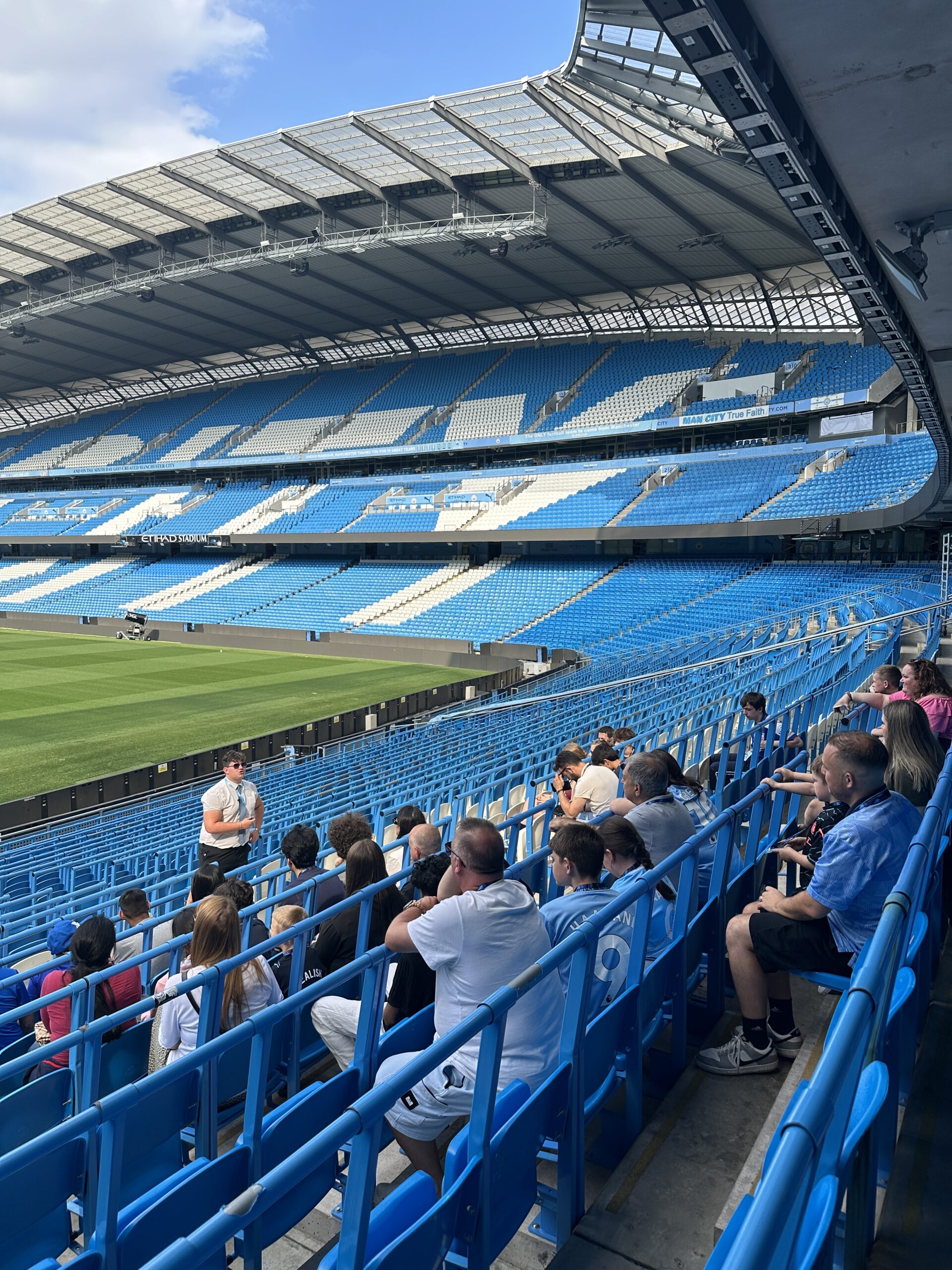 Manchester City has confirmed one of its supporters has died after a medical incident at the derby match. Credit: The Manc Group