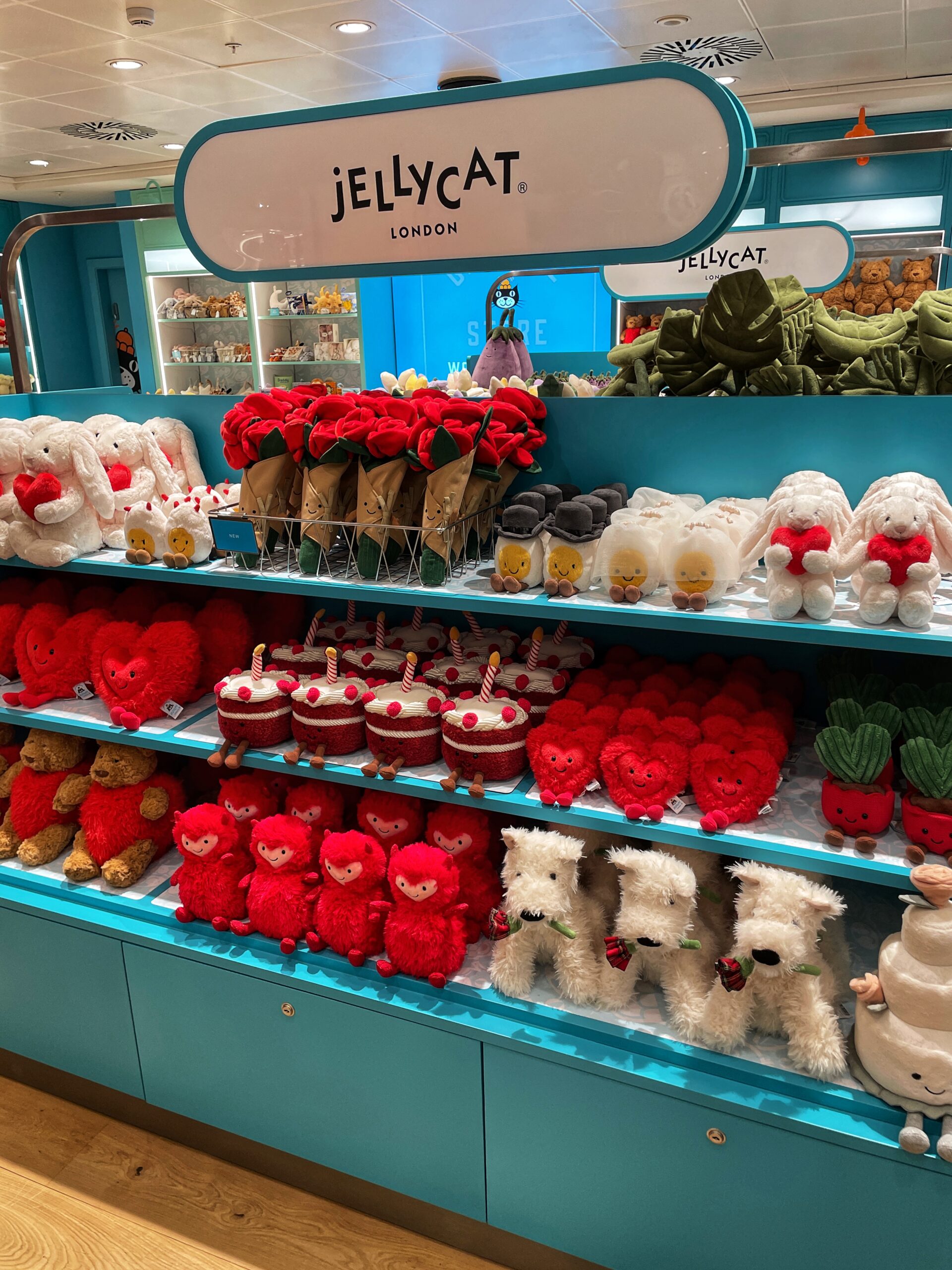 Seasonal Jellycat toys at the new Manchester shop