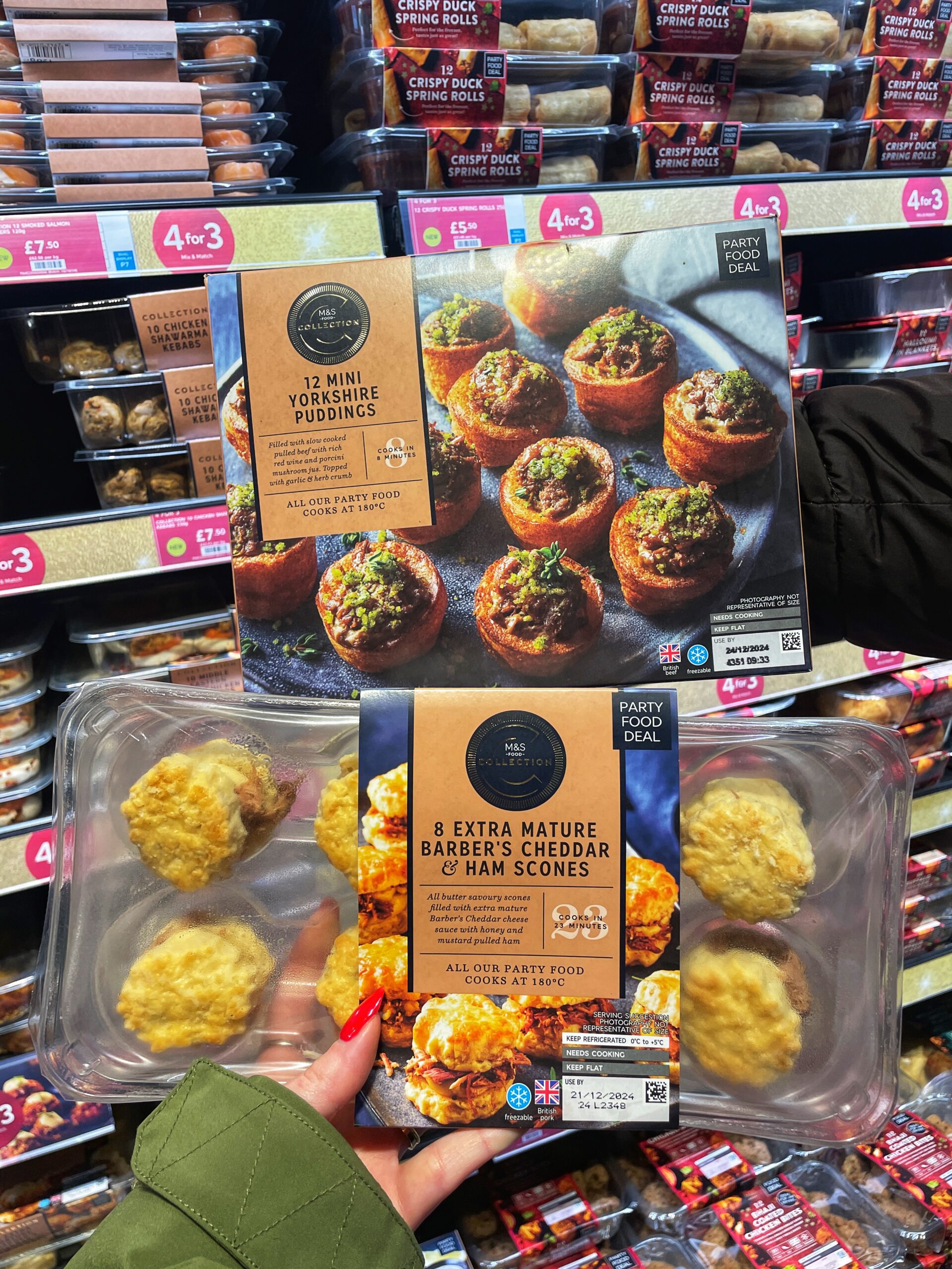 Mini Yorkshire puddings and cheese and ham scones from M&S party food range