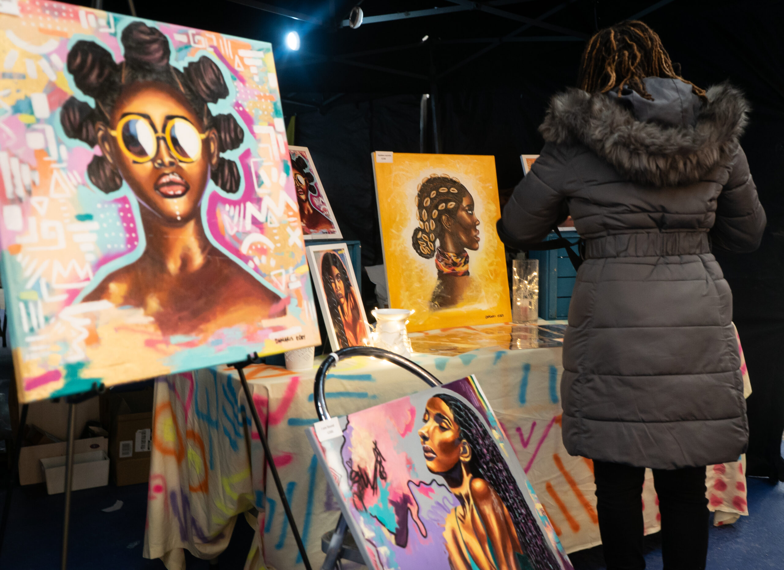 Artwork at the Melanin Markets in Manchester.