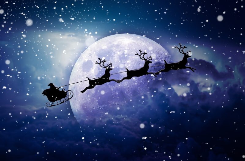 Santa's sleigh in the sky