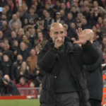 Pep Guardiola reacts to Liverpool fants chanting sacked in the morning