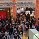 Scenes at the Trafford Centre on Boxing Day 2024. Credit: TikTok, @kimsilis