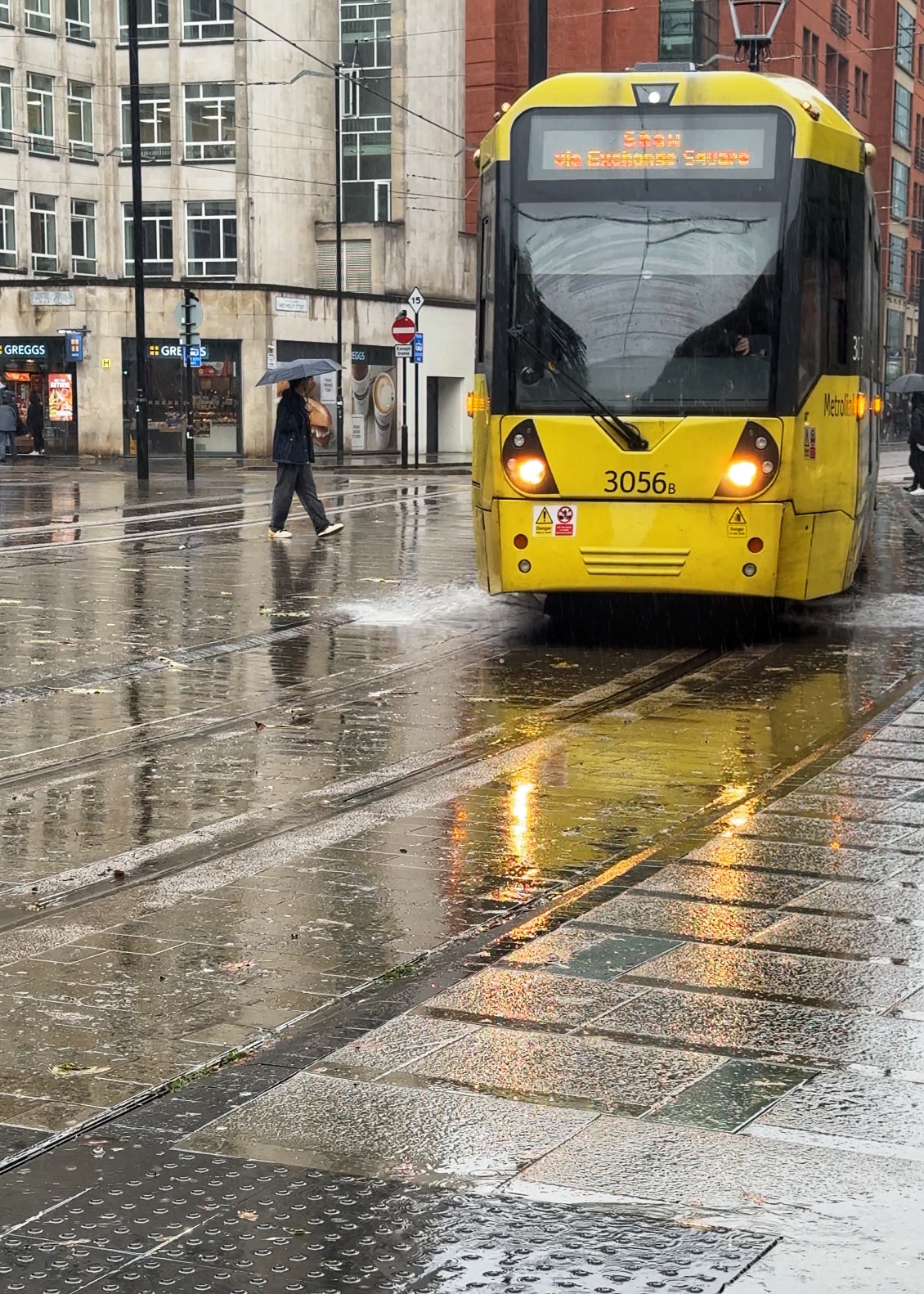 Tram services are disrupted by Storm Eowyn with damage to overhead wires at Deansgate-Castlefield