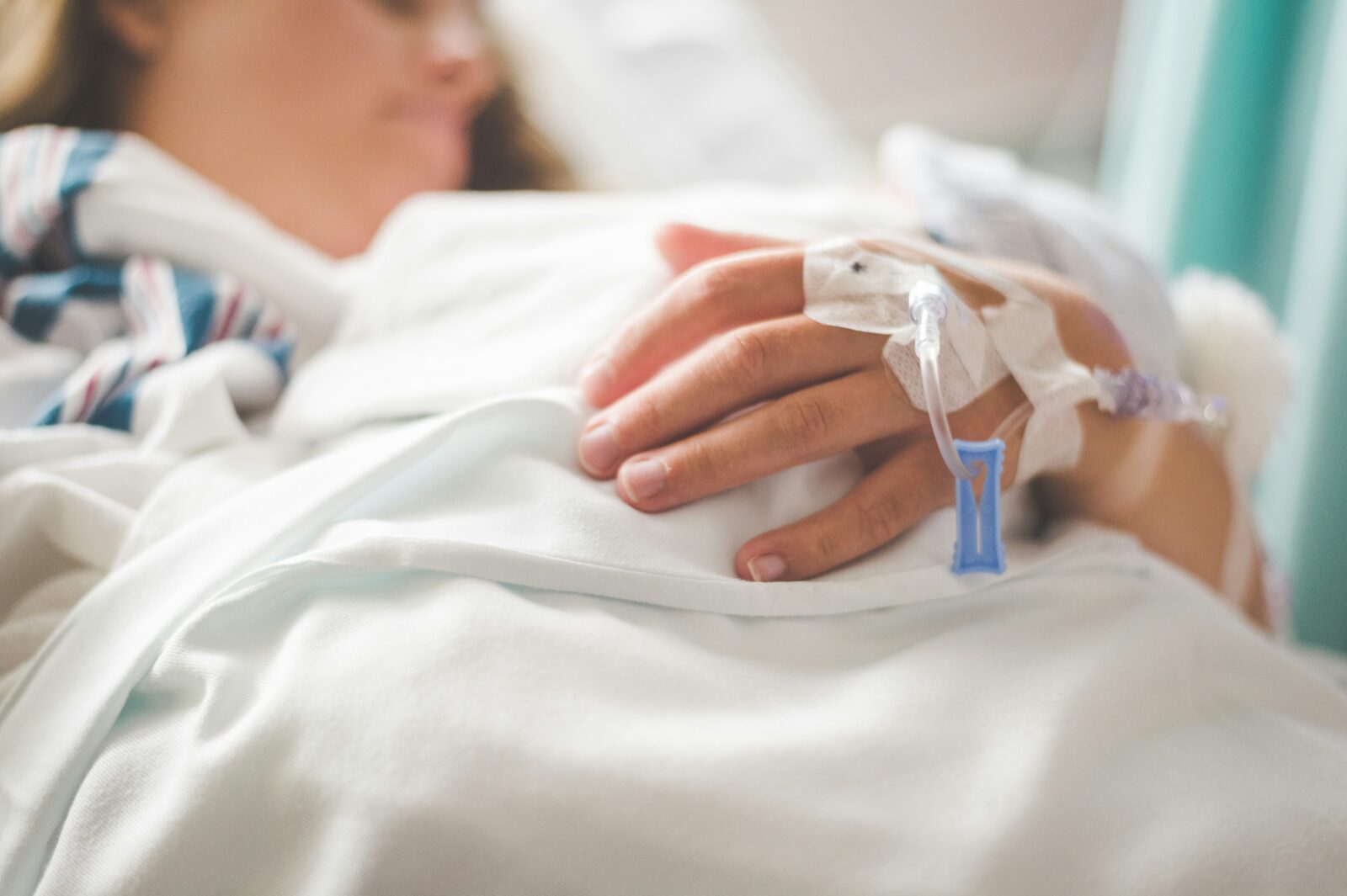 Patient in a hospital bed