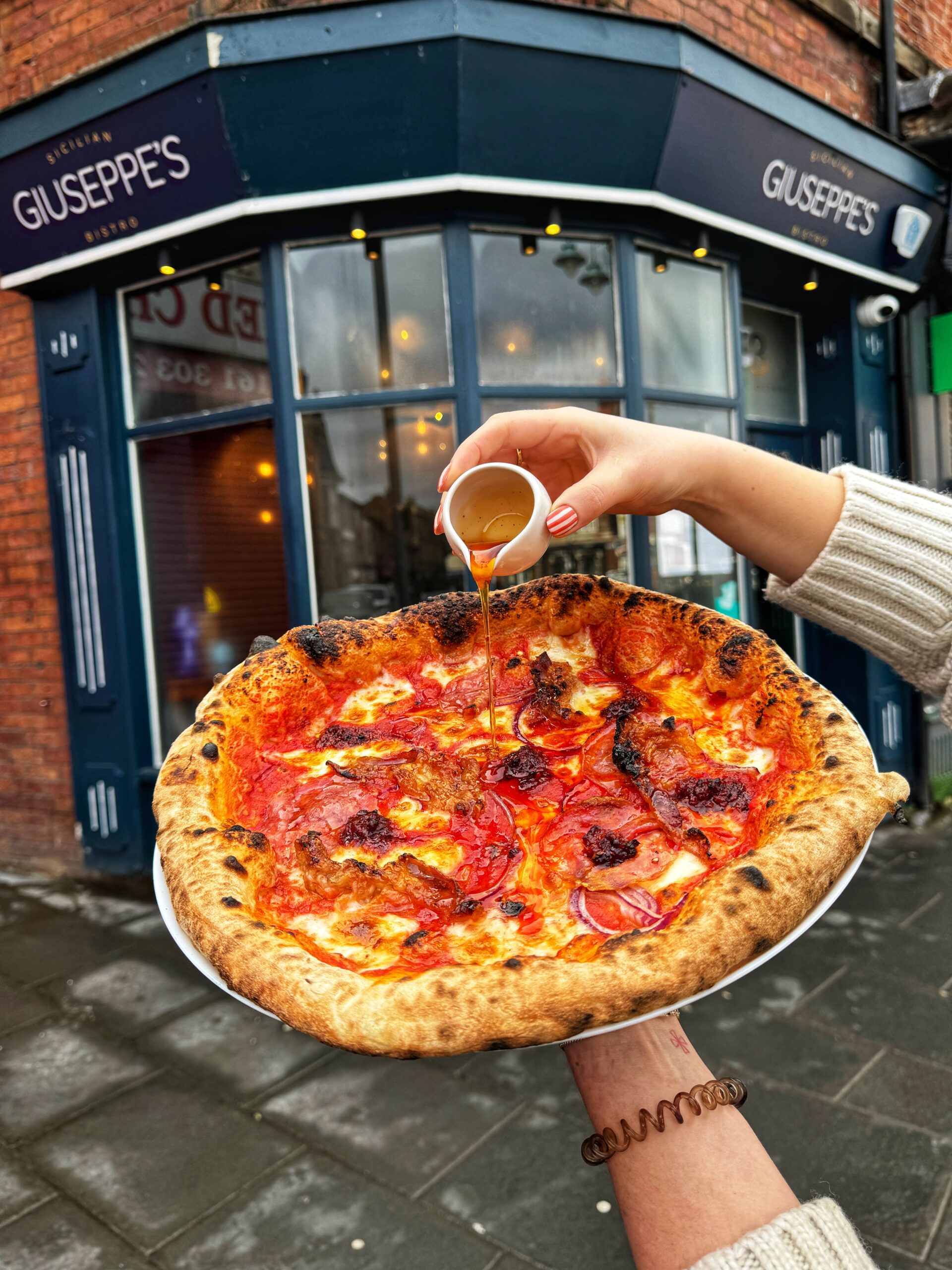 Pizza at Giuseppe's Italian bistro in Stalybridge