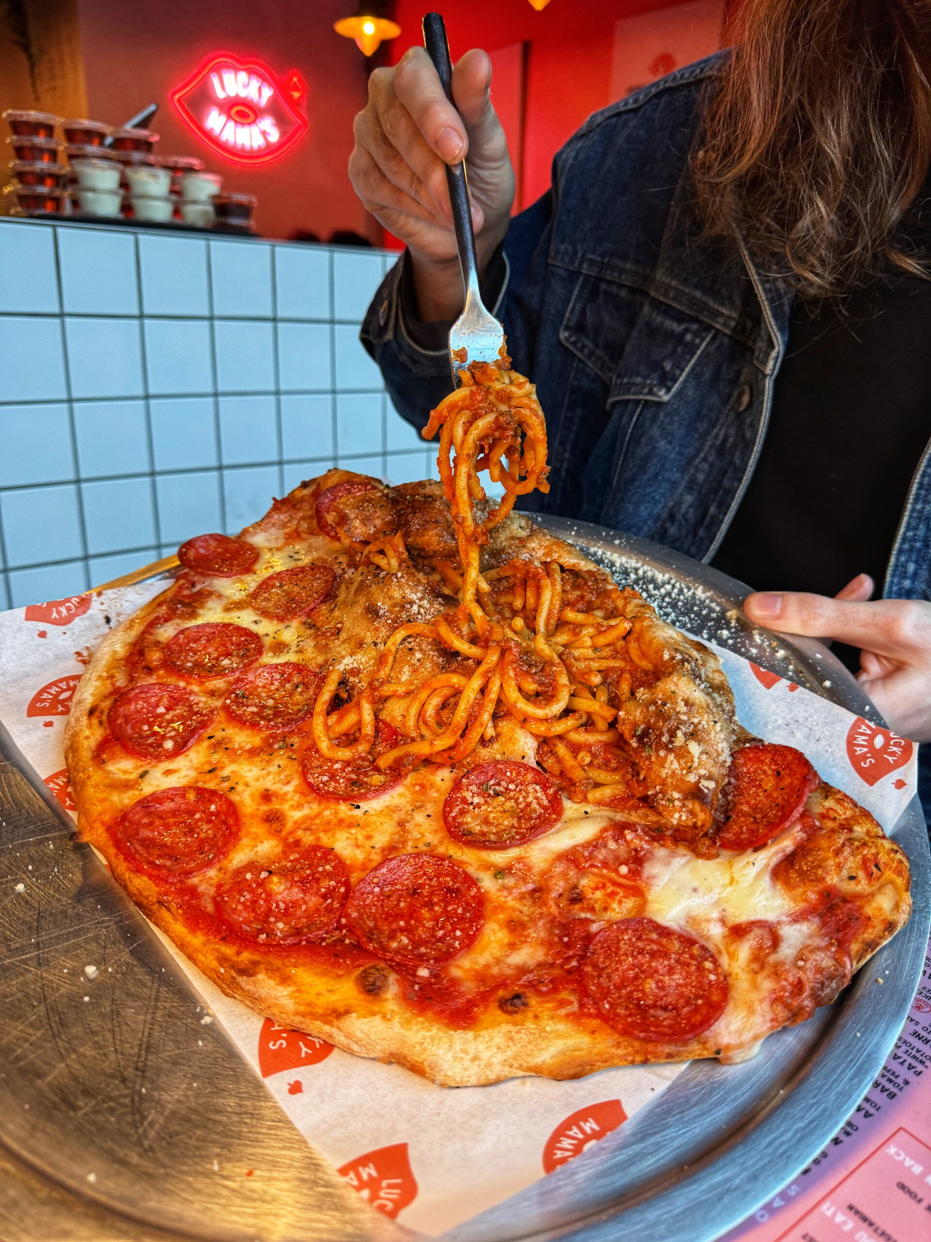 'Pregnant' pizzas at Lucky Mama's