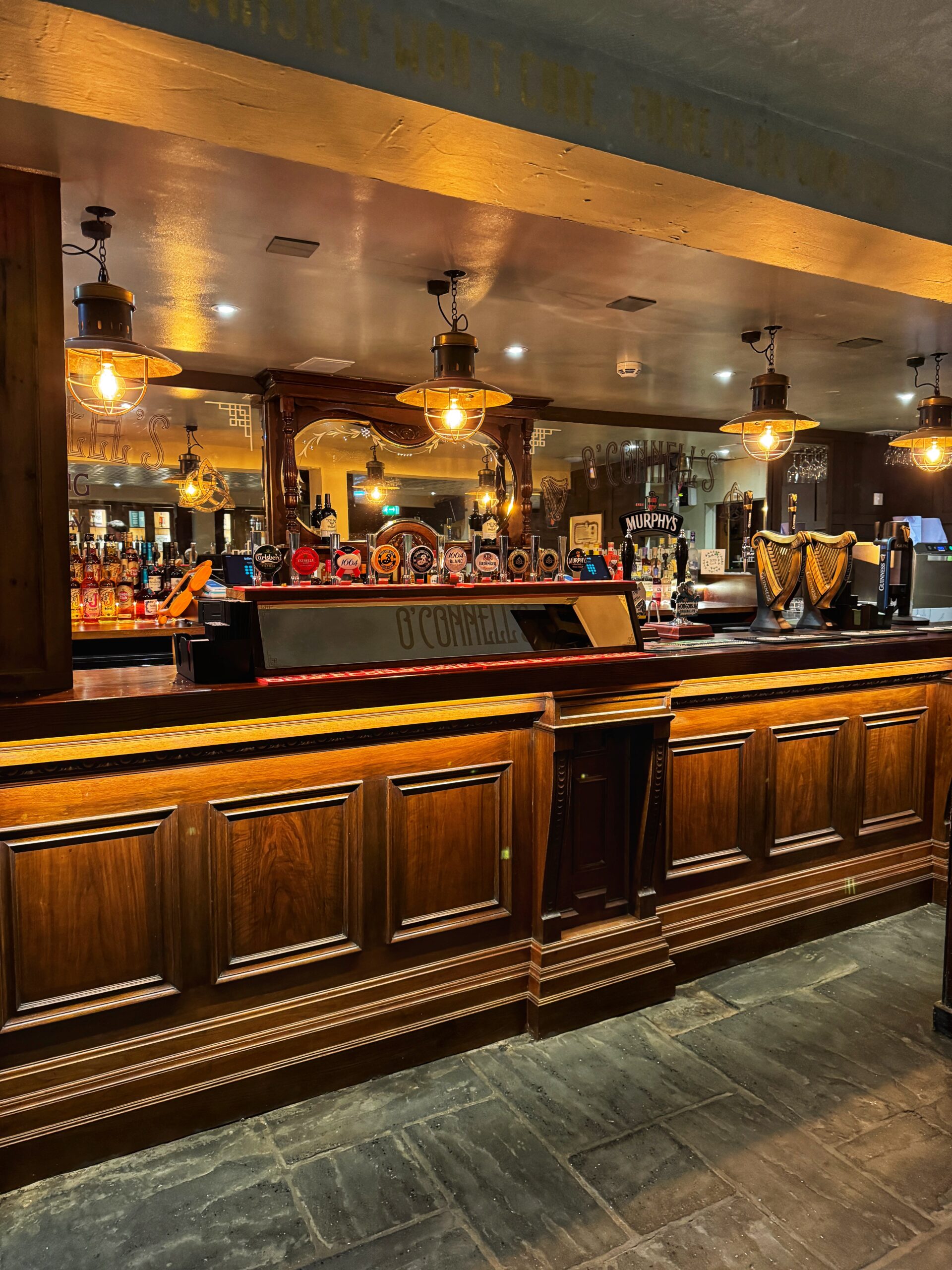 The bar itself has been reclaimed from an old bank in Dublin