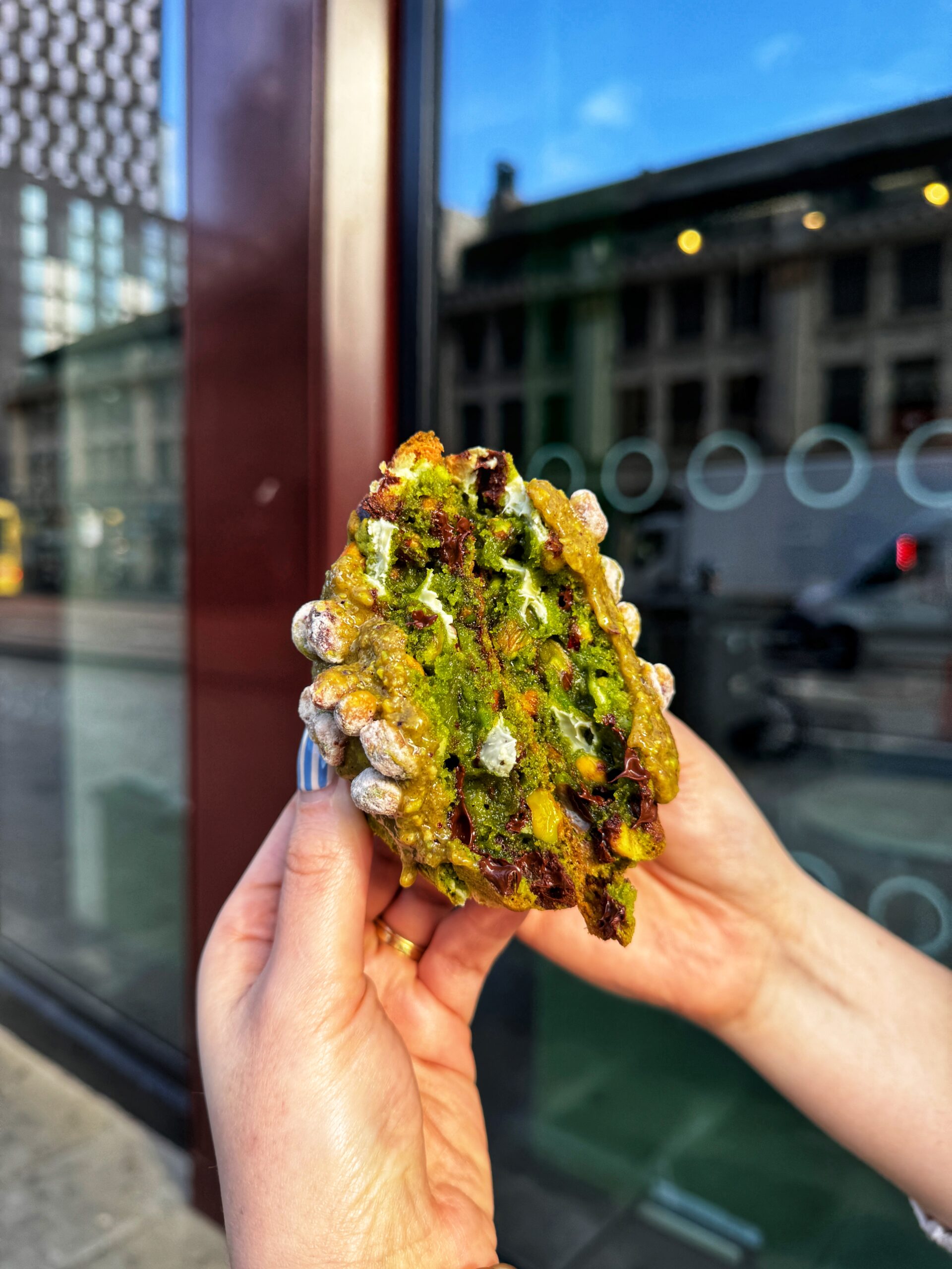 Pistachio cookie at Half Dozen Other, Manchester