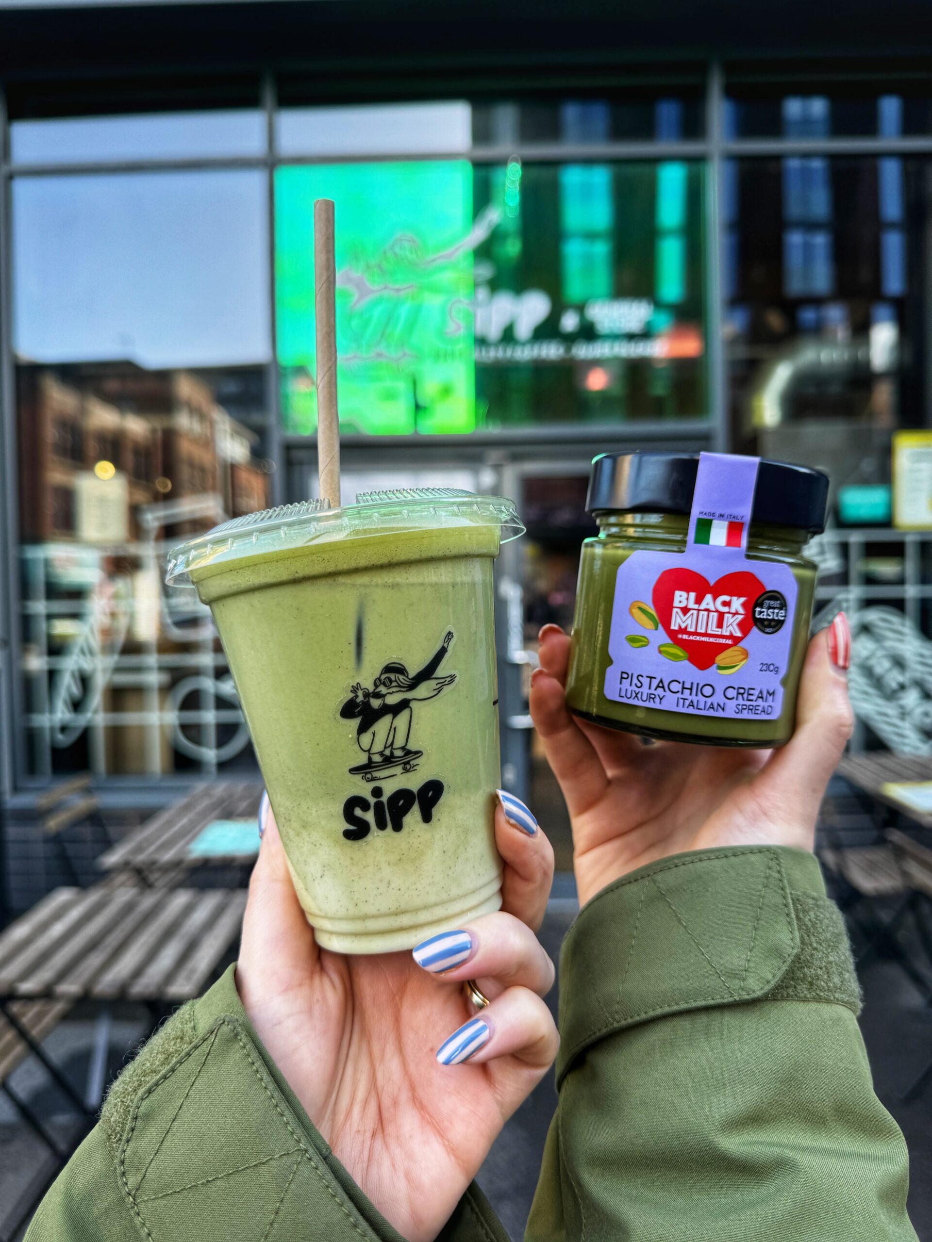 Sipp has teamed up with Black Milk for pistachio matchas