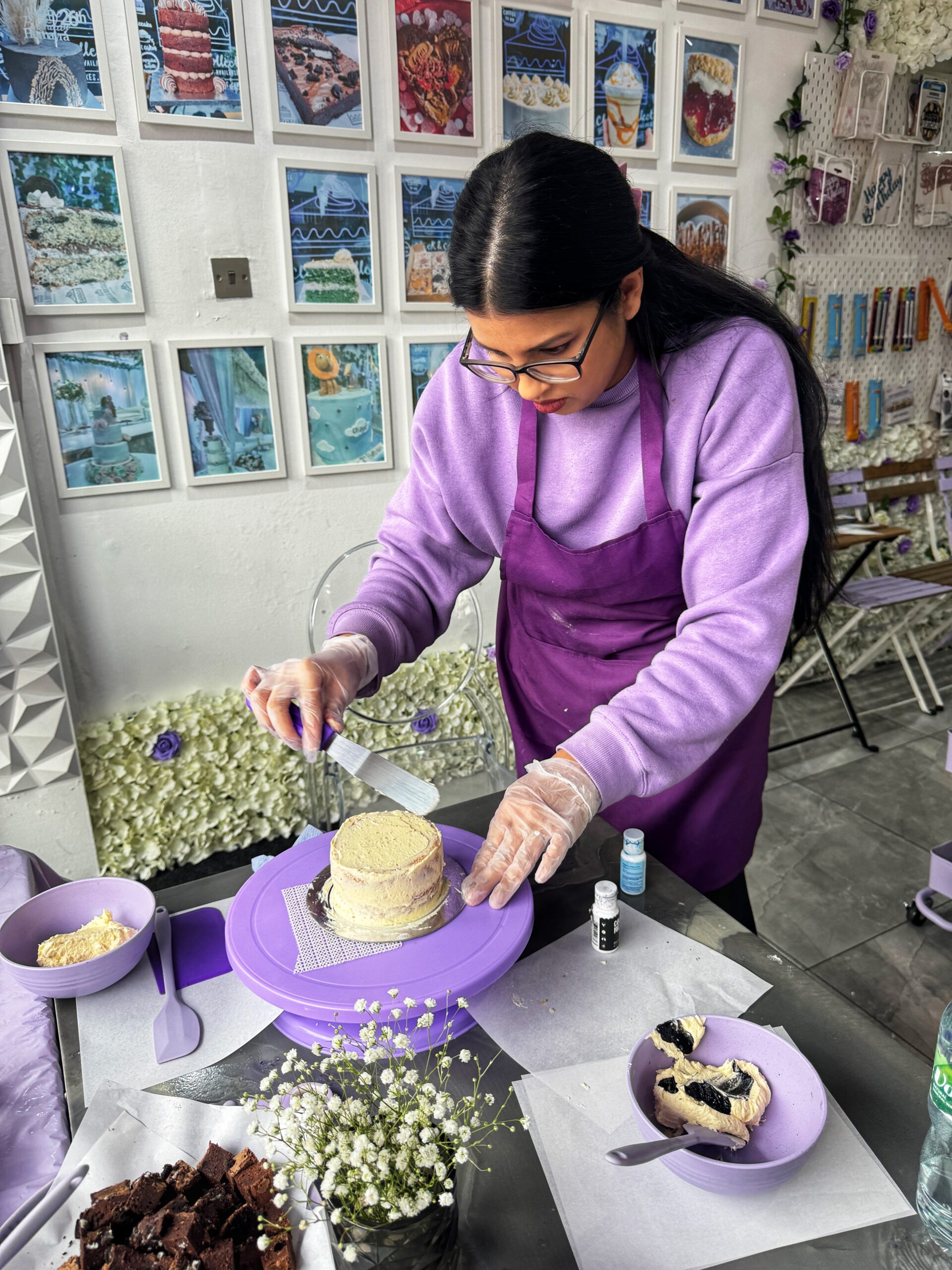 Master baker Fiza at work at the bento cake workshop