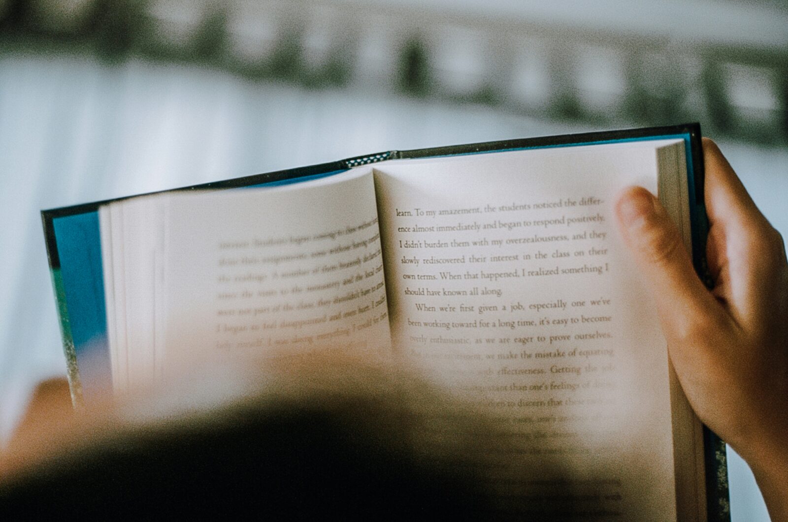 Person reading a book