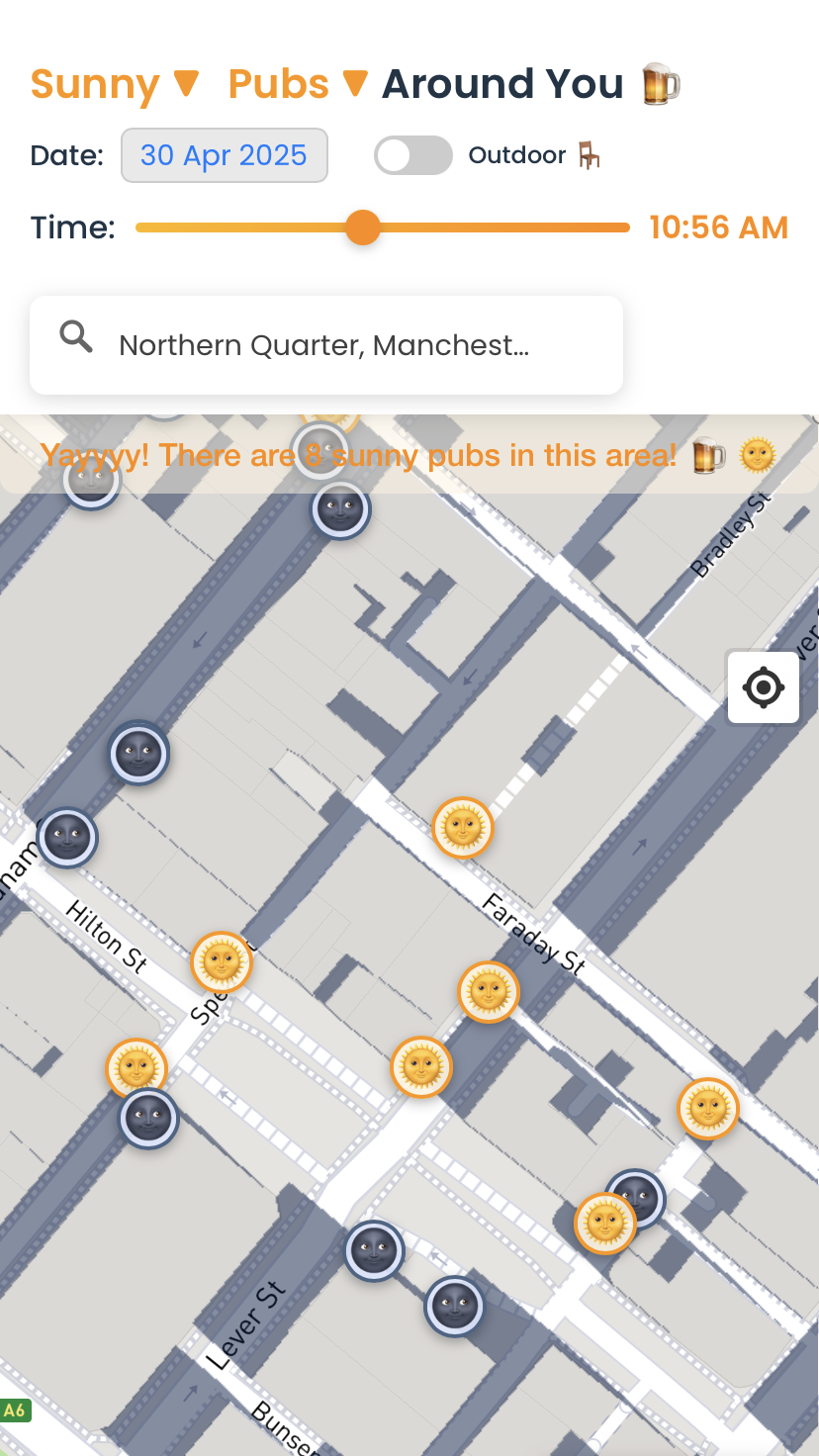 You can easily chase the sun around Manchester city centre with this handy new app.