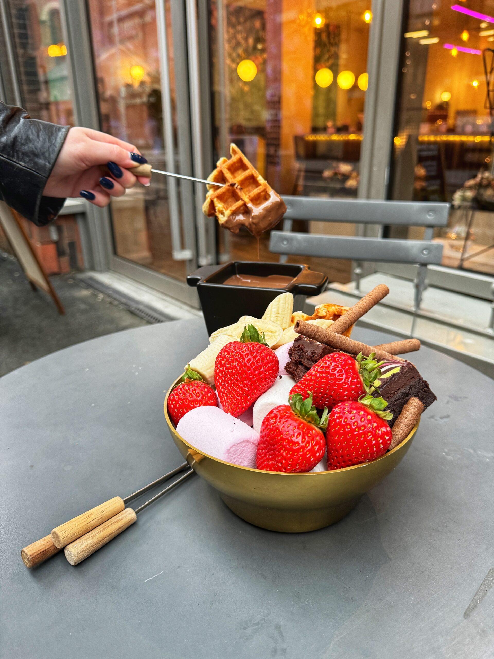 Chocolate fondue at Cocoa Cabana in Ancoats