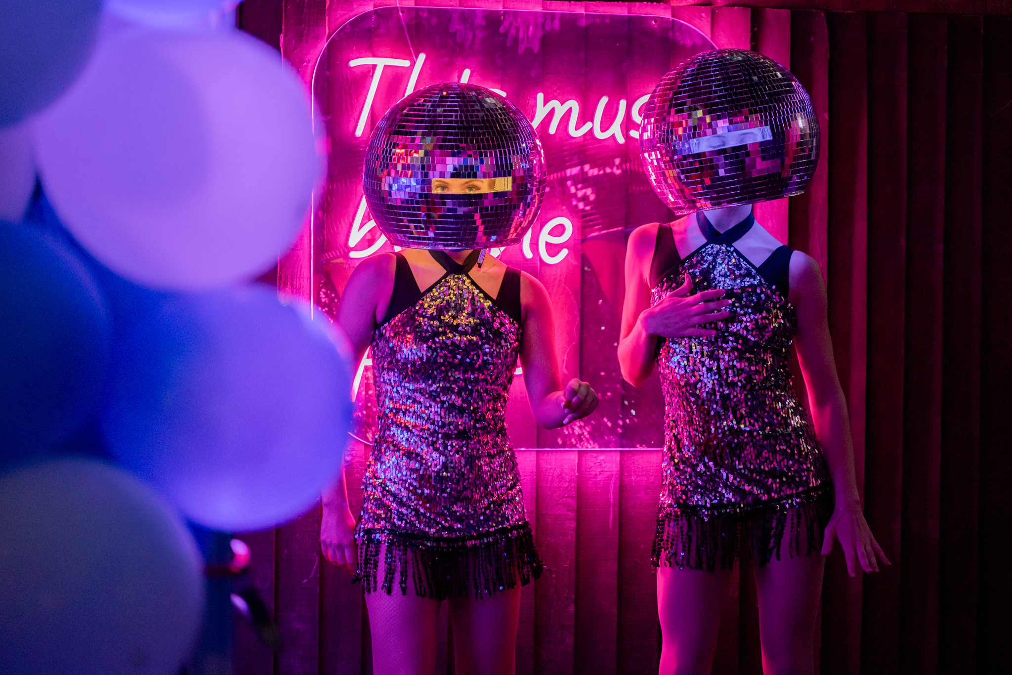 The glitter-ball dancers ready and waiting for this wintertime.