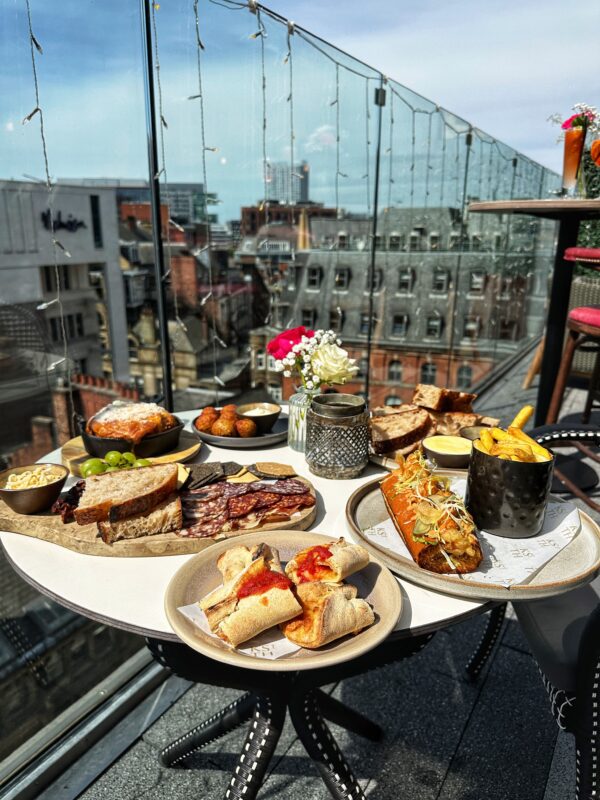 Food on the terrace at King Street Townhouse