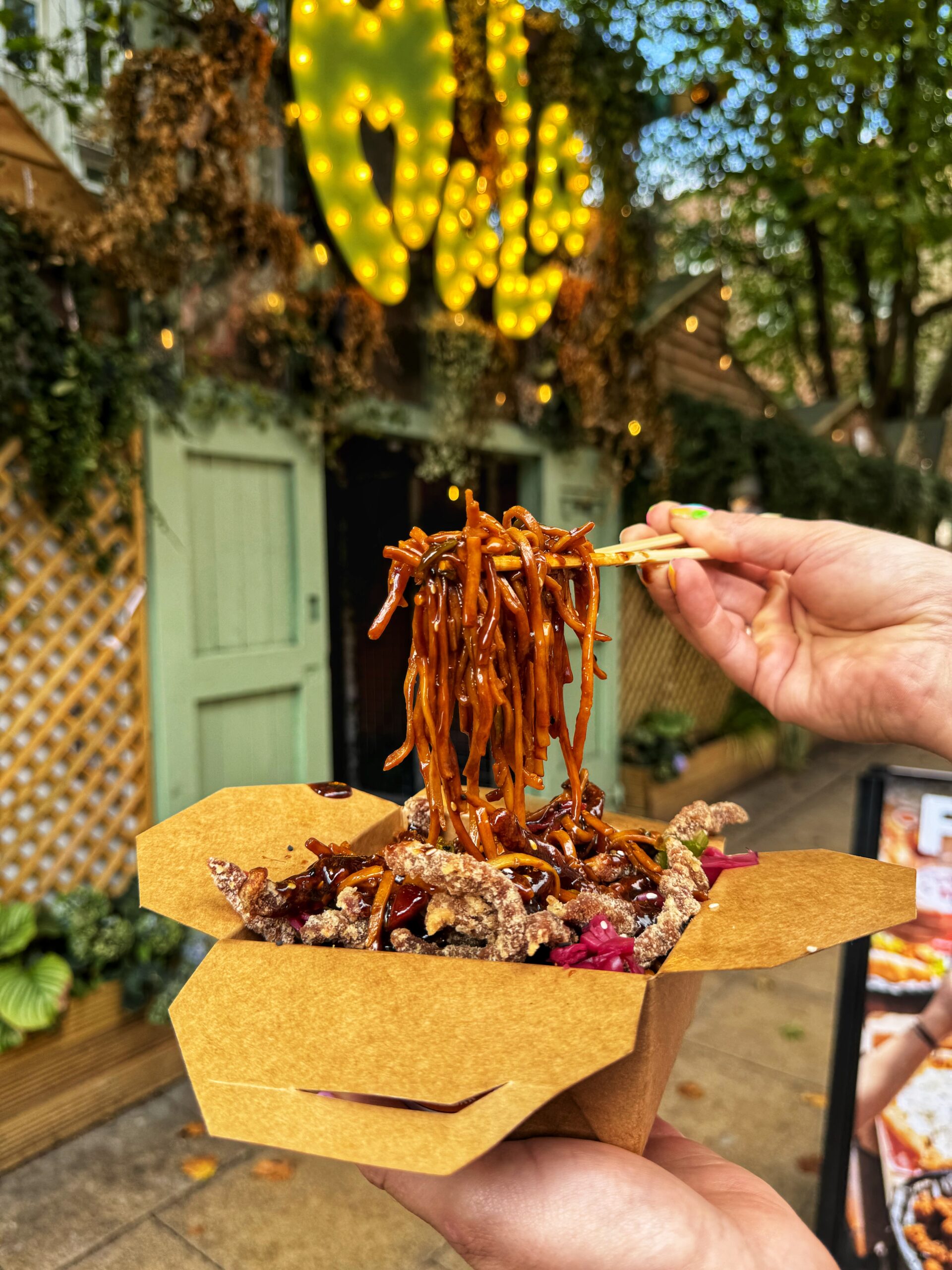 Wok Bros have some delicious noodle boxes. 