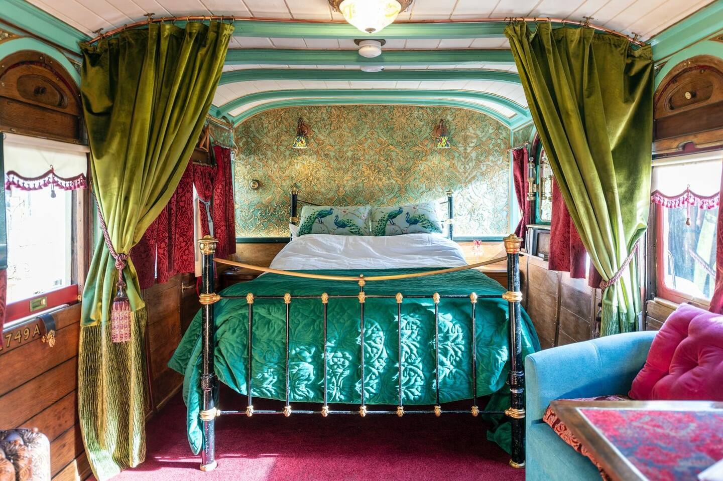 Inside the airbnb that's an old converted train carriage.