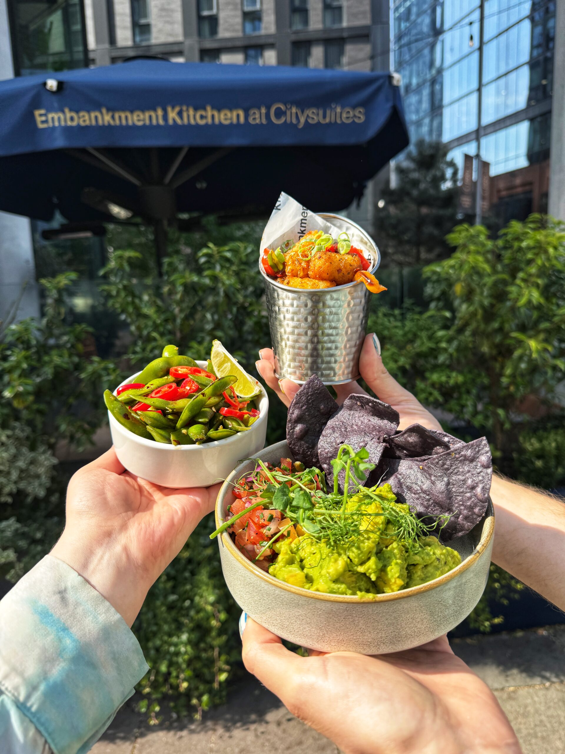 Small plates on the Embankment Kitchen terrace. Credit: The Manc Group